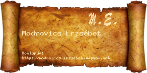 Modrovics Erzsébet névjegykártya